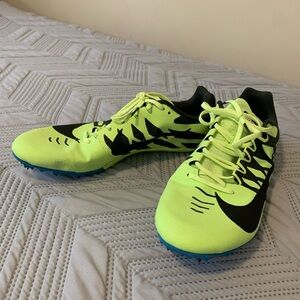 Nike Racing Mens Track Shoes with Spikes-Green Size 11.5